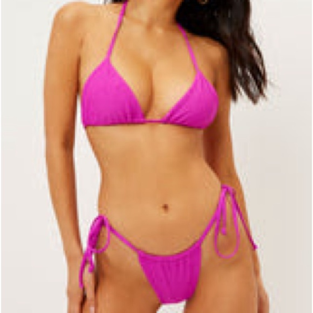 Frankie’s Bikinis ribbed Tia set in boysenberry
